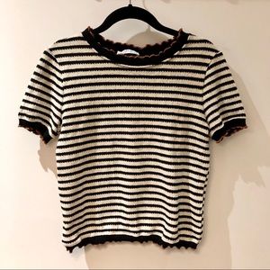 Zara Basics Strip Knit T-shirt